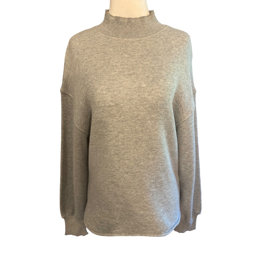 J. Crew Womens Heritage Terry Mockneck Sweatshirt Heather Grey CF421 XS NEW